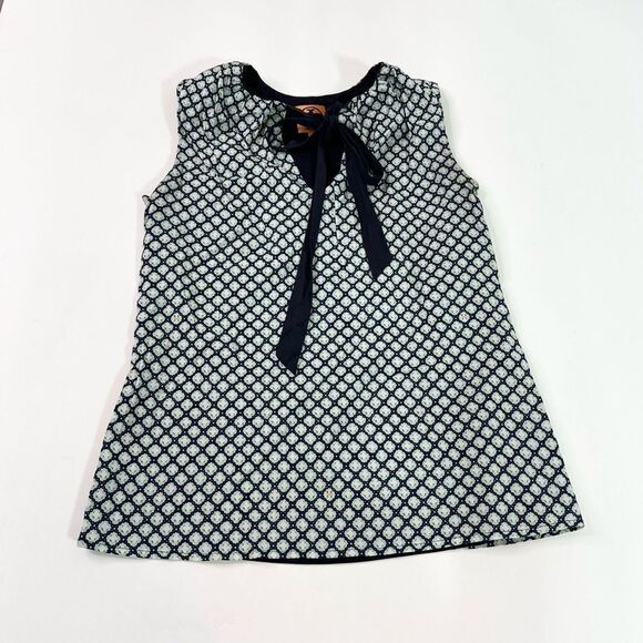 Tory Burch Blouse Silk Womens 0 (XS) Multi Color Necktie Sleeveless Pattern Top - Picture 1 of 10